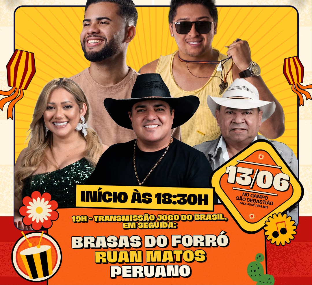 Ruan Matos, Peruano e Brasas do Forró encerram o Festival do Pitu 2026 neste sábado (13)
